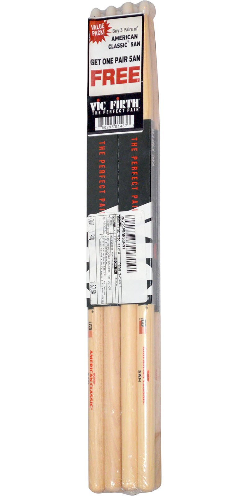 BAQUETAS VIC FIRTH    5AN    4 X 3